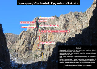 Чункурчак , Steilzeit: rock climbing near Biskek/Kyrgyzstan / Felsklettern bei Bischkek/Kirgisistan